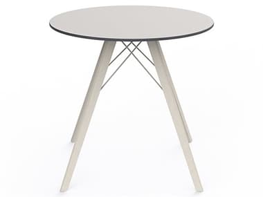 Vondom Faz Wood 31" Round Plastic Dining Table VON54314WHITEWOOD1