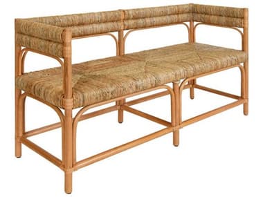 Worlds Away 58" Natural Rattan Seagrass Brown Accent Bench WAAJAX