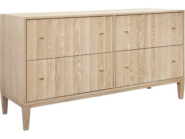 Worlds Away 4-Drawers Brown Oak Wood Double Dresser WAANGUSCO