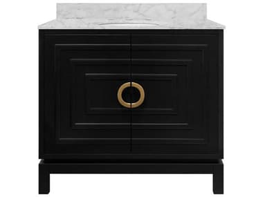 Worlds Away White Marble / Matte Black Vanity WABIXBYBLK