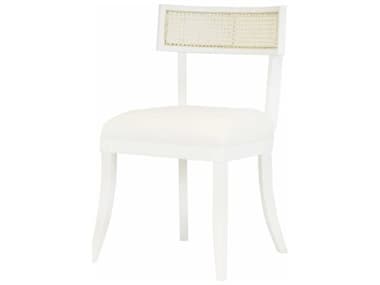 Worlds Away Oak Wood White Fabric Upholstered Side Dining Chair WABRITTAWH