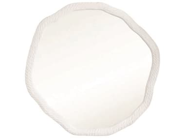 Worlds Away Matte White Round Wall Mirror  WACADENCEWH