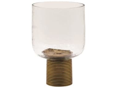 Worlds Away Small Ribbed Brass / Glass Candle Votive WACADEYSM