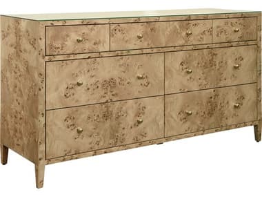 Worlds Away 7-Drawers Brown Burlwood Double Dresser WACARNEGIEBW