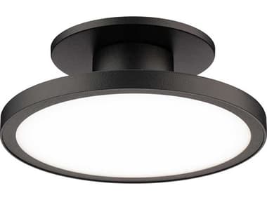 WAC Lighting Twist-N-Lite 1-Light Black Round Semi Flush Mount WACFM250808CSBK