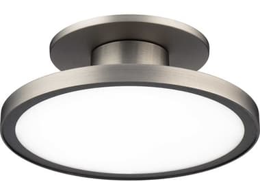 WAC Lighting Twist-N-Lite 1-Light Brushed Nickel Round Semi Flush Mount WACFM250808CSBN