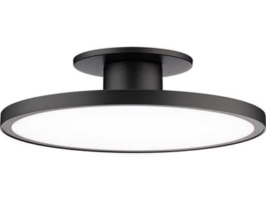 WAC Lighting Twist-N-Lite 1-Light Black Round Semi Flush Mount WACFM250811CSBK
