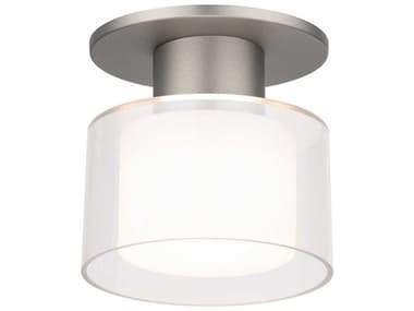 WAC Lighting Twist-N-Lite 1-Light Brushed Nickel Round Semi Flush Mount WACFM250905CSBN