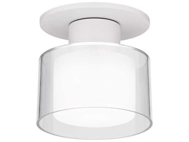 WAC Lighting Twist-N-Lite 1-Light White Round Semi Flush Mount WACFM250905CSWT