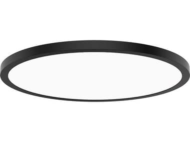 WAC Lighting Round 1-Light Black Flush Mount WACFM252124CSBK