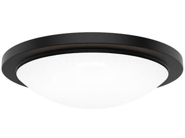 WAC Lighting Dew 1-Light Black Round Flush Mount WACFM252218CSBK