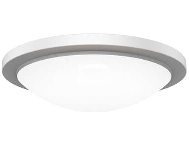 WAC Lighting Dew 1-Light White Round Flush Mount WACFM252218CSWT