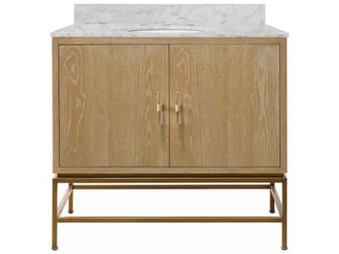 Worlds Away White Carrara Marble / Cerused Oak Vanity WACLIFFORDCO