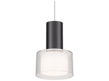 WAC Lighting Twist-N-Lite 1-Light Black Drum Mini Pendant WACPD250905CSBK