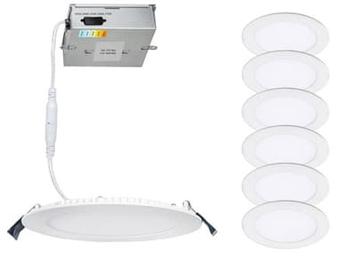 WAC Lighting Lotos White 1-light 5'' Wide 5-CCT Selectable LED Outdoor Ceiling Light (Set of 6) WACR4ERDRW9CSWT6