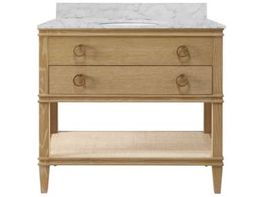 Worlds Away White Carrara Marble / Cerused Oak Vanity WACUTLERCO