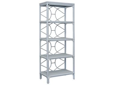 Worlds Away Rattan Light Blue Etagere WADANIELLELB