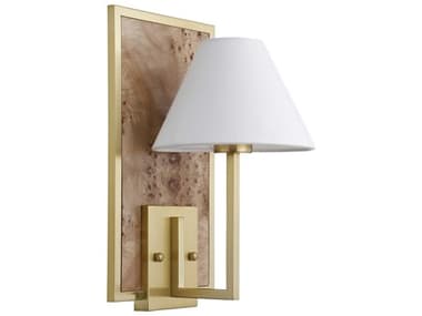 Worlds Away 1-Light Brushed Brass White Wall Sconce WADARENBW