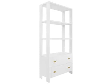 Worlds Away Matte White Lacquer Etagere WADAVIEWH