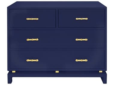 Worlds Away Navy Lacquer Four-Drawer Single Dresser WADECLANNVY