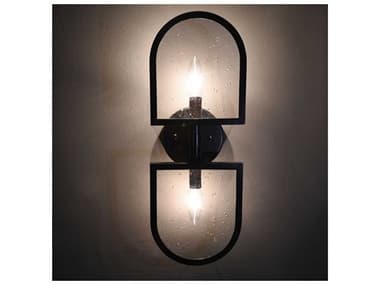 Worlds Away Black Glass Wall Sconce WADEXTERBLK