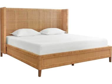 Worlds Away Brown Rattan Wood King Platform Bed WADOLLYKING