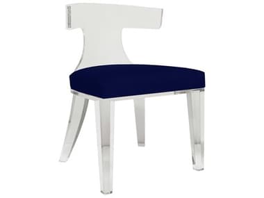 Worlds Away Blue Fabric Upholstered Side Dining Chair WADUKENVY