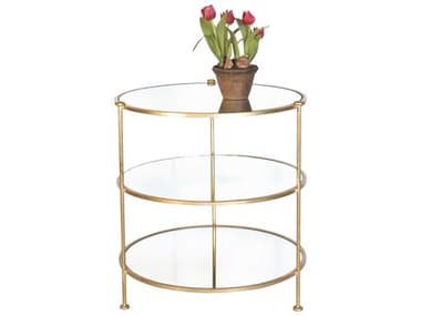 Worlds Away 25" Round Glass End Table WAFN3TGM
