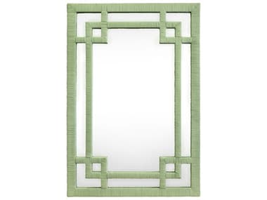 Worlds Away Greek Key Sage Green Wall Mirror Rectangular WAGENEVASG