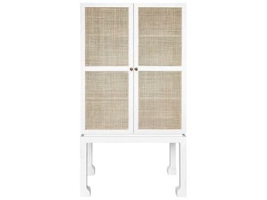 Worlds Away 34" Hardwood Matte White Lacquer Bar Cabinet WAGUTHRIEWH