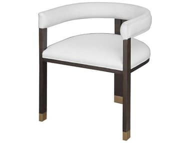 Worlds Away Hardwood White Upholstered Arm Dining Chair WAJUDEES