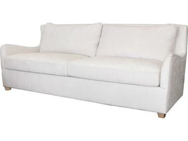 Worlds Away 92" Ivory Cerused Oak White Fabric Upholstered Sofa WAKALEBIVY