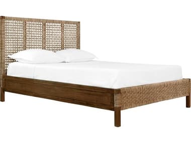 Worlds Away Brown Wood Queen Platform Bed WAKARINAQUEEN