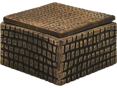 Worlds Away Reptile Texture Large Brass Aluminum Box WALIZZOLG