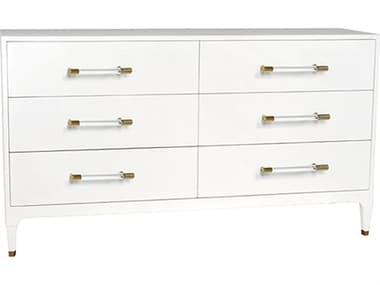 Worlds Away 70&quot; Wide 6-Drawers Clear Double Dresser WAMARENWHL