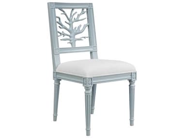Worlds Away Blue Fabric Upholstered Side Dining Chair WAMCKAYLB
