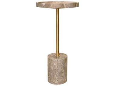 Worlds Away Round Marble End Table WANATALIA