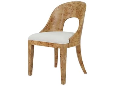 Worlds Away Burlwood Brown Upholstered Arm Dining Chair WARAFFERTYBW