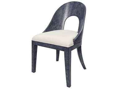 Worlds Away Burlwood Black Upholstered Arm Dining Chair WARAFFERTYNVYBW