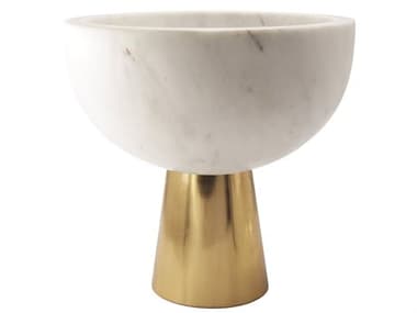 Worlds Away Large White Marble Bowl  WAREVELG