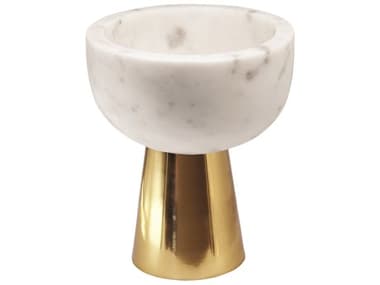 Worlds Away Small White Marble Bowl WAREVESM