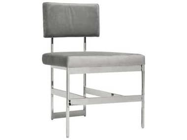 Worlds Away Gray Upholstered Armless Dining Chair WASHAWNGRY