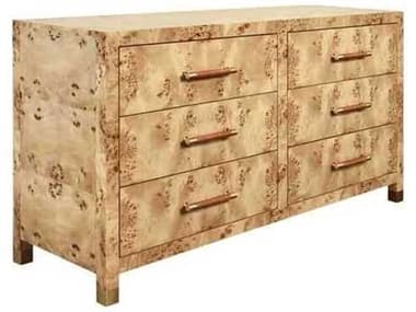 Worlds Away 6-Drawers Brown Burlwood Double Dresser WAWINCHESTERBW