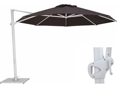 Woodline Shade Solutions Pavone 11.5 Foot Round Umbrella with Grip Handle WDLPA35RAGHSD