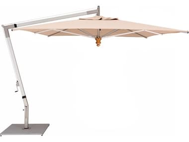 Woodline Shade Solutions Pendulum Aluminum Cantilever 11.5 Foot Square Crank Lift Outdoor Patio Umbrella WDLPE35SASSD