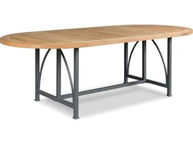 Woodbridge Outdoor Jupiter Natural Teak / Graphite 92'' Aluminum Oval Dining Table WFO503828O