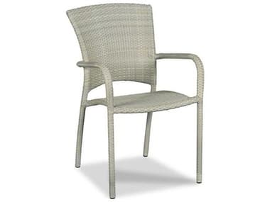 Woodbridge Outdoor Cafe Floral Gray Aluminum Wicker Dining Chair WFO727671O