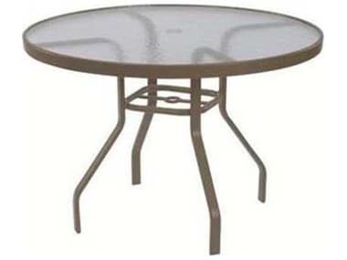 Windward Design Group Glass Top Aluminum 36'' Wide Round Dining Table WINKD3618G