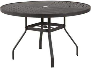 Windward Design Group Napa Punched Aluminum 36''Wide Round Dining Table w/ Umbrella Hole WINKD3618NAU