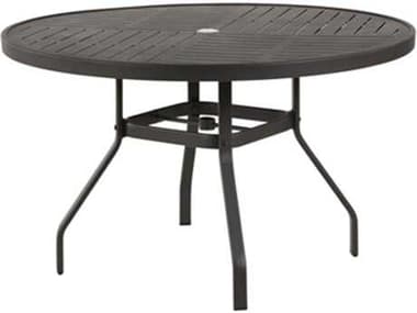 Windward Design Group Napa Punched Aluminum Round Patio Dining Table with Umbrella Hole WINKD3618NAU